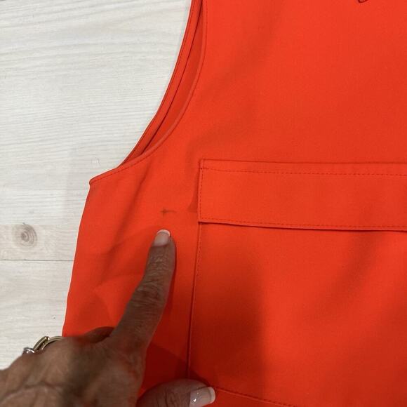 Amanda Uprichard Shirt Dress Orange Sleeveless Size M Knee Length Old Money - Picture 5 of 12